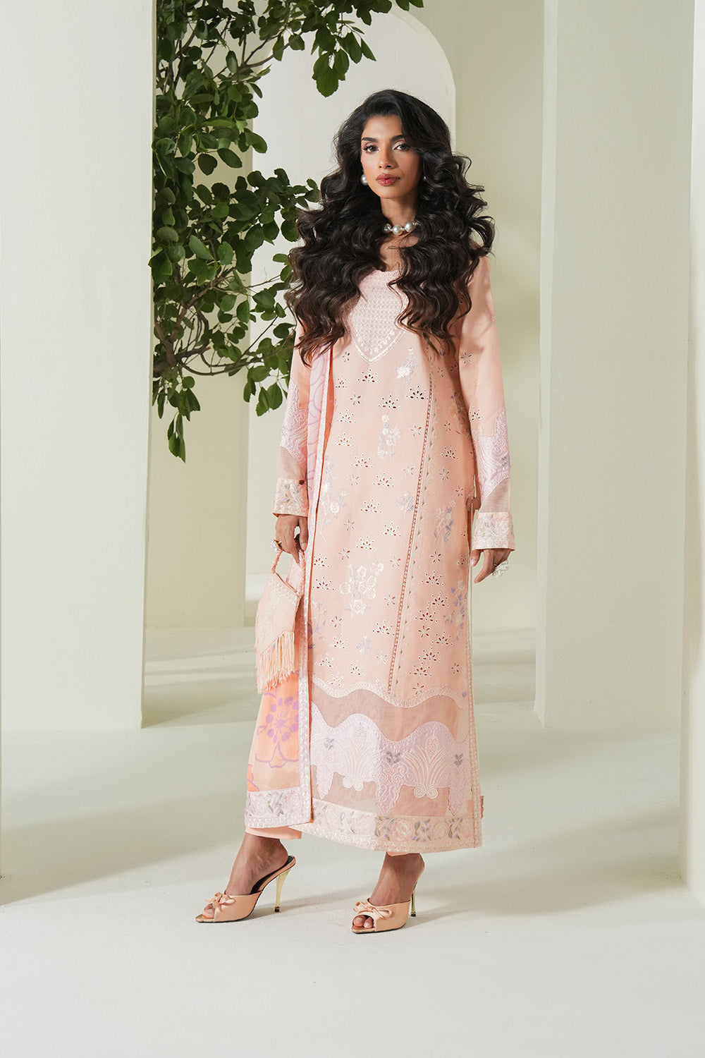 Maryum N Maria | Soiree Lawn | Peachy Delight - Official Maryam N Maria stockist in UK - Sakeena London