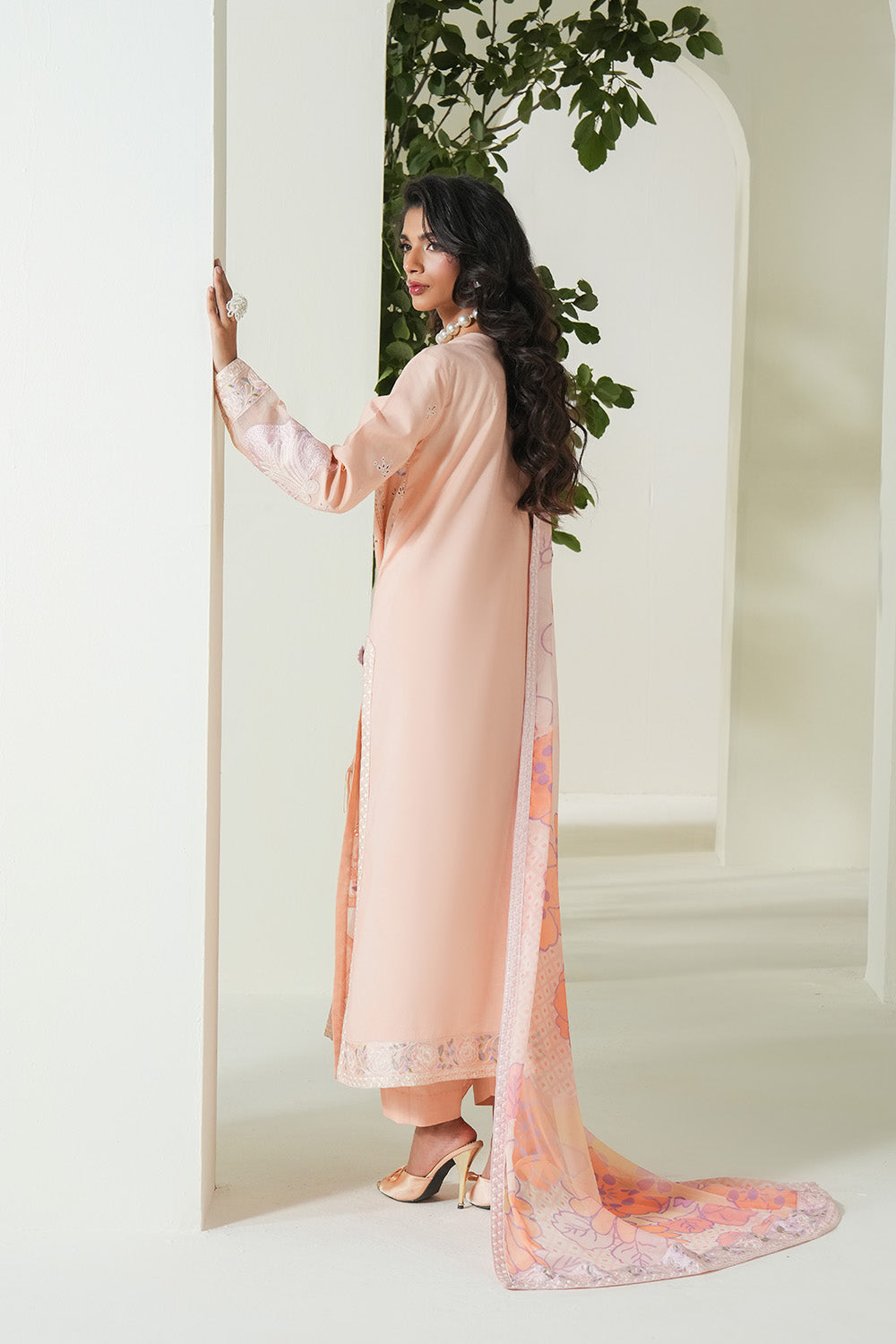 Maryum N Maria | Soiree Lawn | Peachy Delight - Official Maryam N Maria stockist in UK - Sakeena London