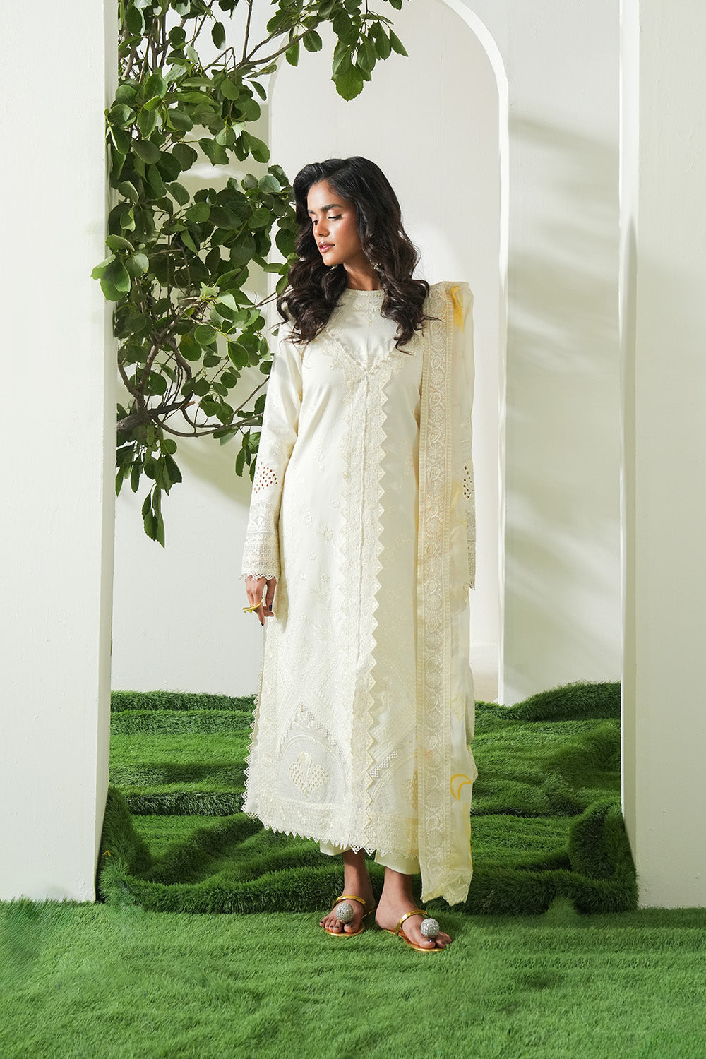 Maryum N Maria | Soiree Lawn | Lime - Official Maryum N Maria stockist in UK - Sakeena London