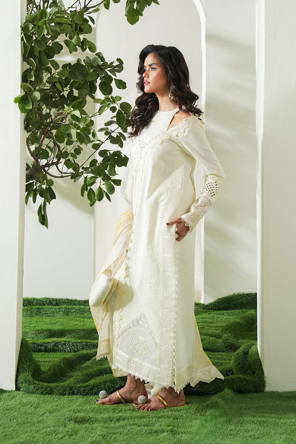 Maryum N Maria | Soiree Lawn | Lime - Official Maryum N Maria stockist in UK - Sakeena London