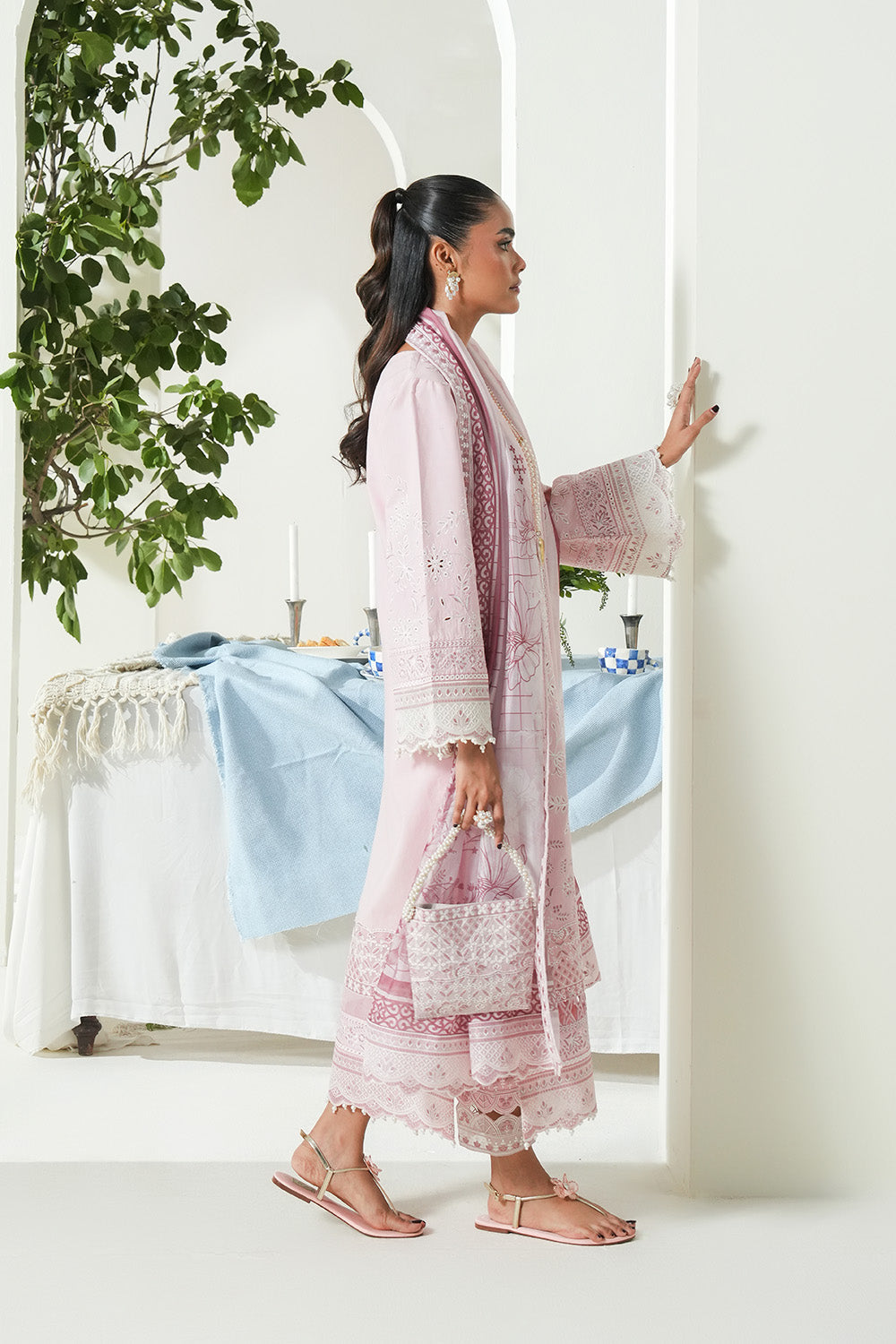 Maryum N Maria | Soiree Lawn | Salmon - Official Maryam N Maria stockist in UK - Sakeena London