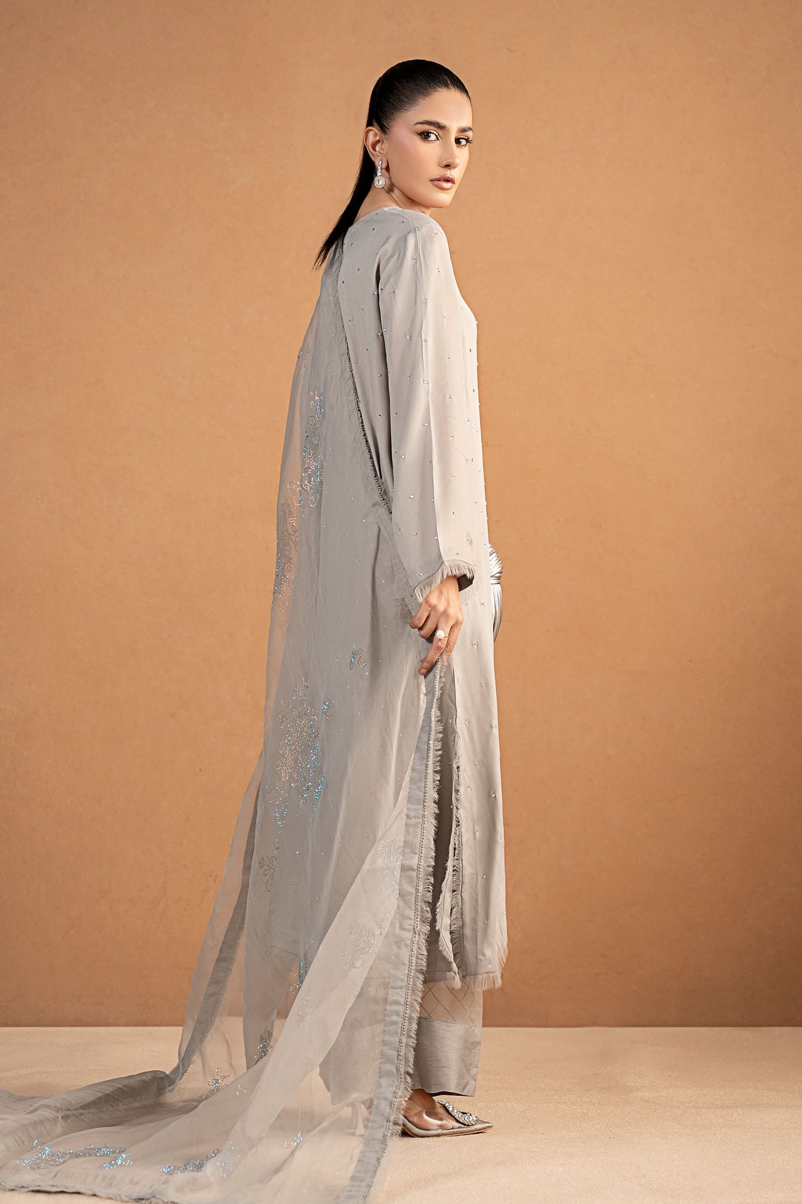 Maria B | Pre Fall 25 | MBS-W25-13-Light Grey - Official Maria B stockist in UK - Sakeena London