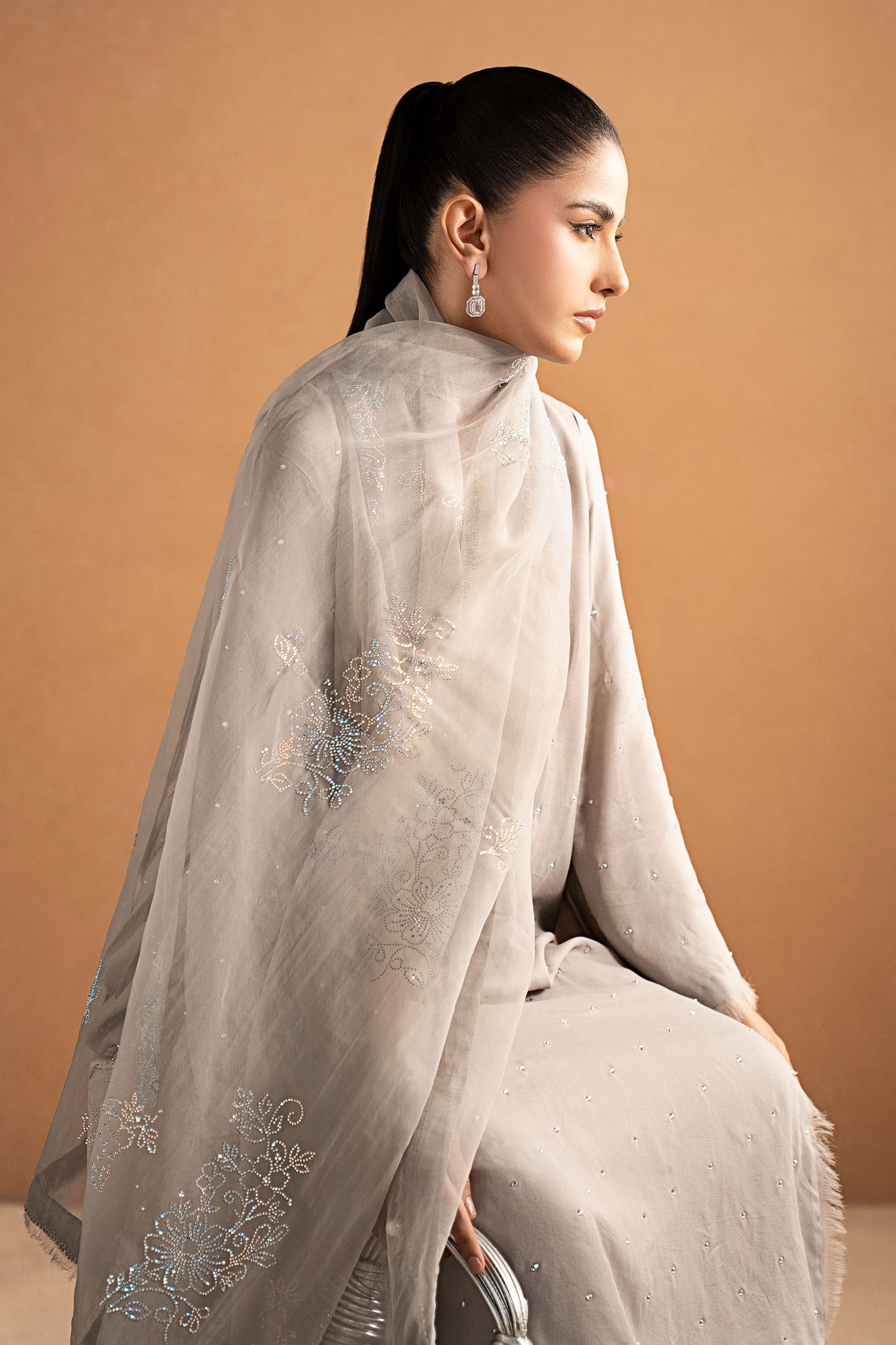 Maria B | Pre Fall 25 | MBS-W25-13-Light Grey - Official Maria B stockist in UK - Sakeena London