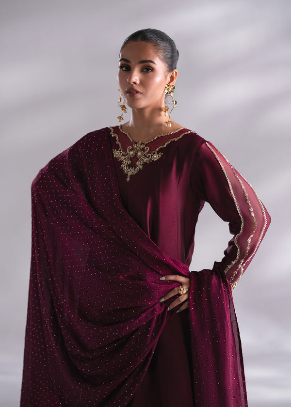 Mehak Yaqoob | Enchante The Luxe Edit | Garnet - Official Mehak Yaqoob stockist in UK - Sakeena London