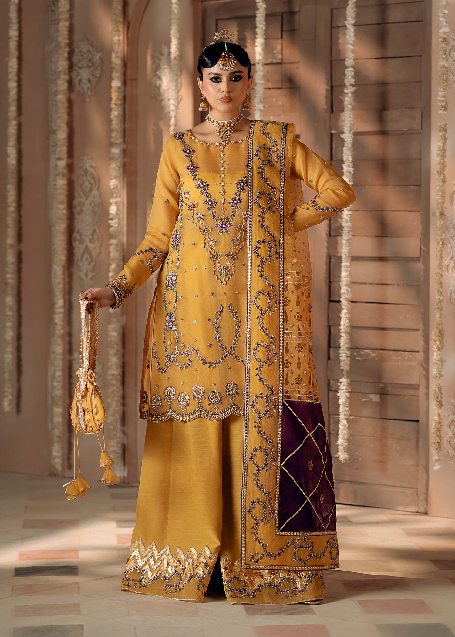 Fozia Khalid | Chamakh Dhamakh Wedding Festivity | Mayun - Official Fozia Khalid stockist in UK - Sakeena London