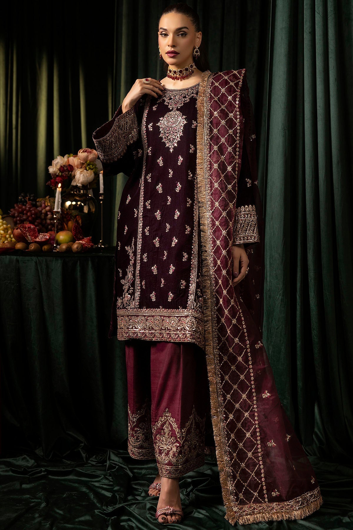 Motifz | Velvet Formals | 5095-MAZNEEN - Official Motifz stockist in UK - Sakeena London