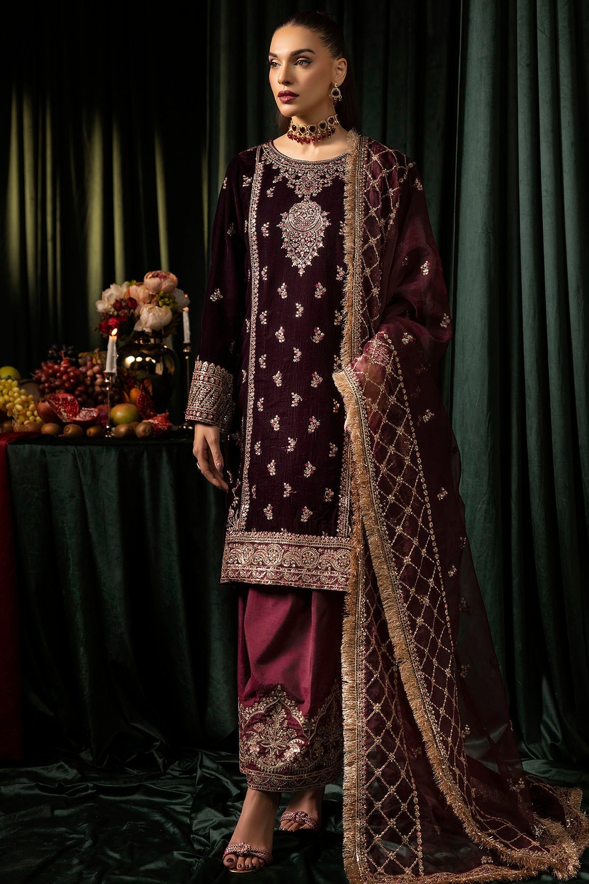 Motifz | Velvet Formals | 5095-MAZNEEN - Official Motifz stockist in UK - Sakeena London