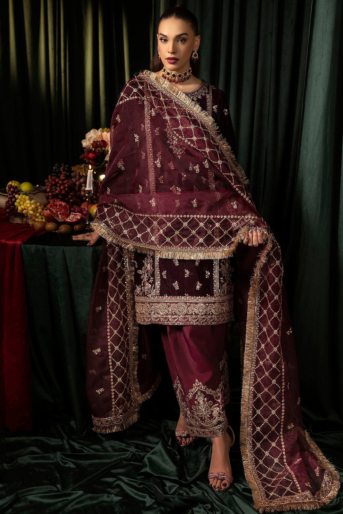 Motifz | Velvet Formals | 5095-MAZNEEN - Official Motifz stockist in UK - Sakeena London