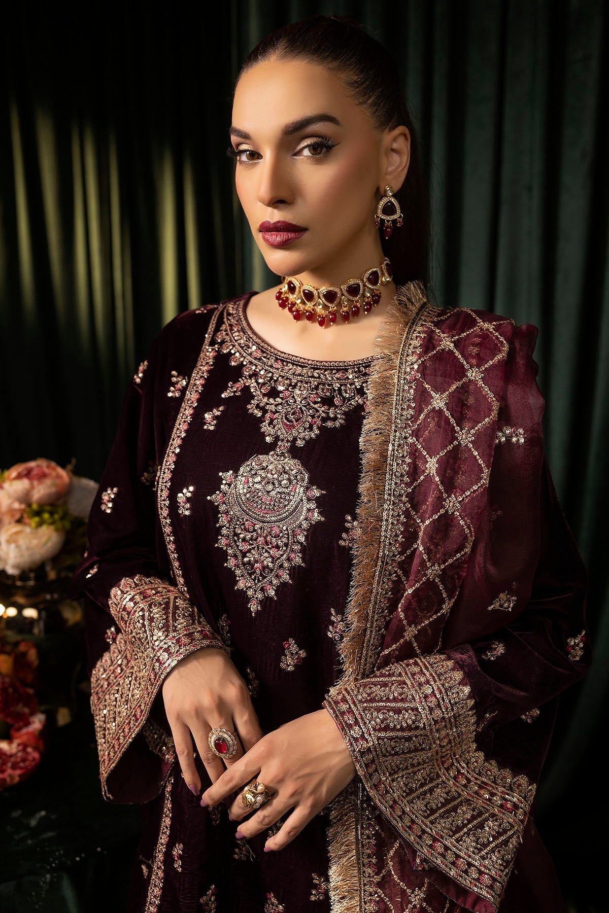 Motifz | Velvet Formals | 5095-MAZNEEN - Official Motifz stockist in UK - Sakeena London