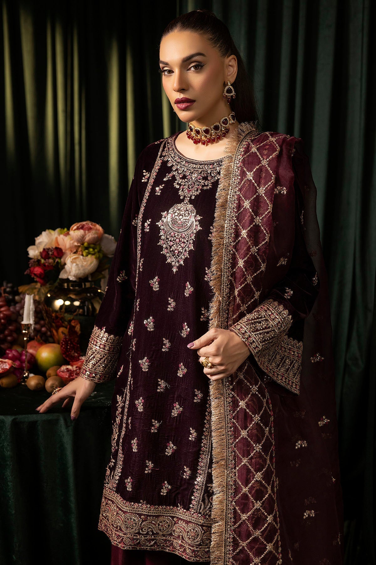 Motifz | Velvet Formals | 5095-MAZNEEN - Official Motifz stockist in UK - Sakeena London
