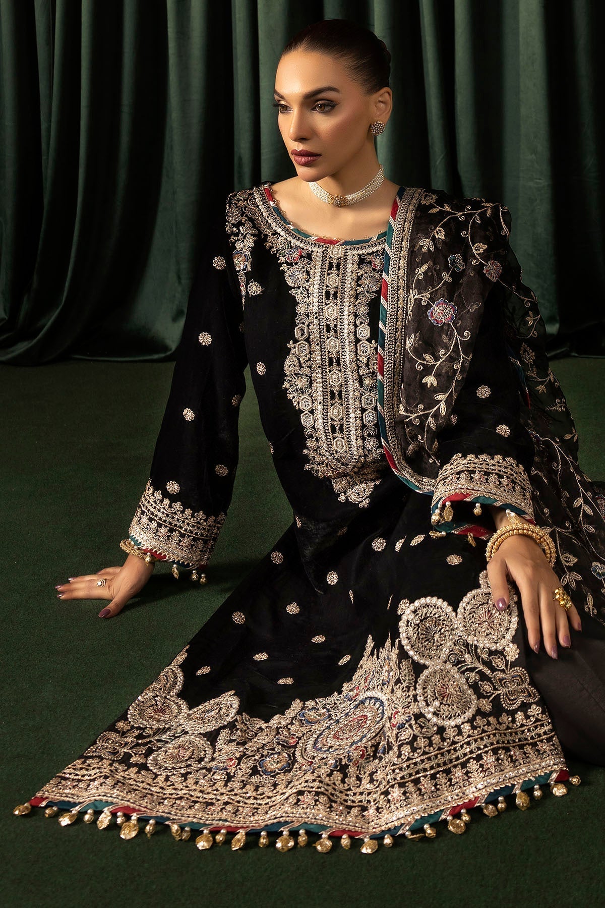 Motifz | Velvet Formals | 5098-FARZEEN - Official Motifz stockist in UK - Sakeena London