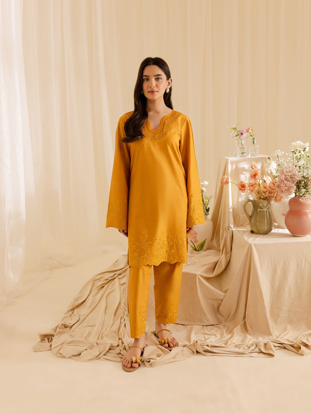 Mahnur | Petal Whispers Lawn Pret | Magnolia - Official Mahnur stockist in UK - Sakeena London