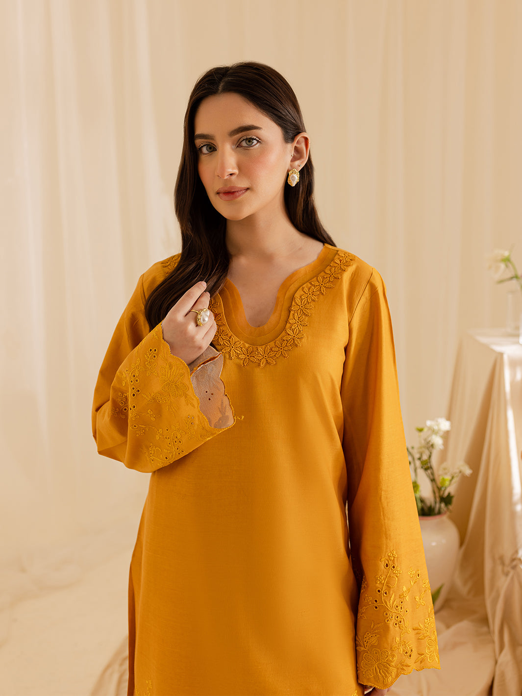Mahnur | Petal Whispers Lawn Pret | Magnolia - Official Mahnur stockist in UK - Sakeena London