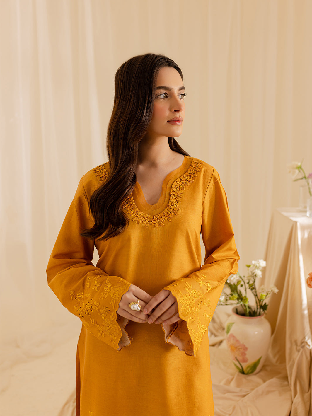 Mahnur | Petal Whispers Lawn Pret | Magnolia - Official Mahnur stockist in UK - Sakeena London