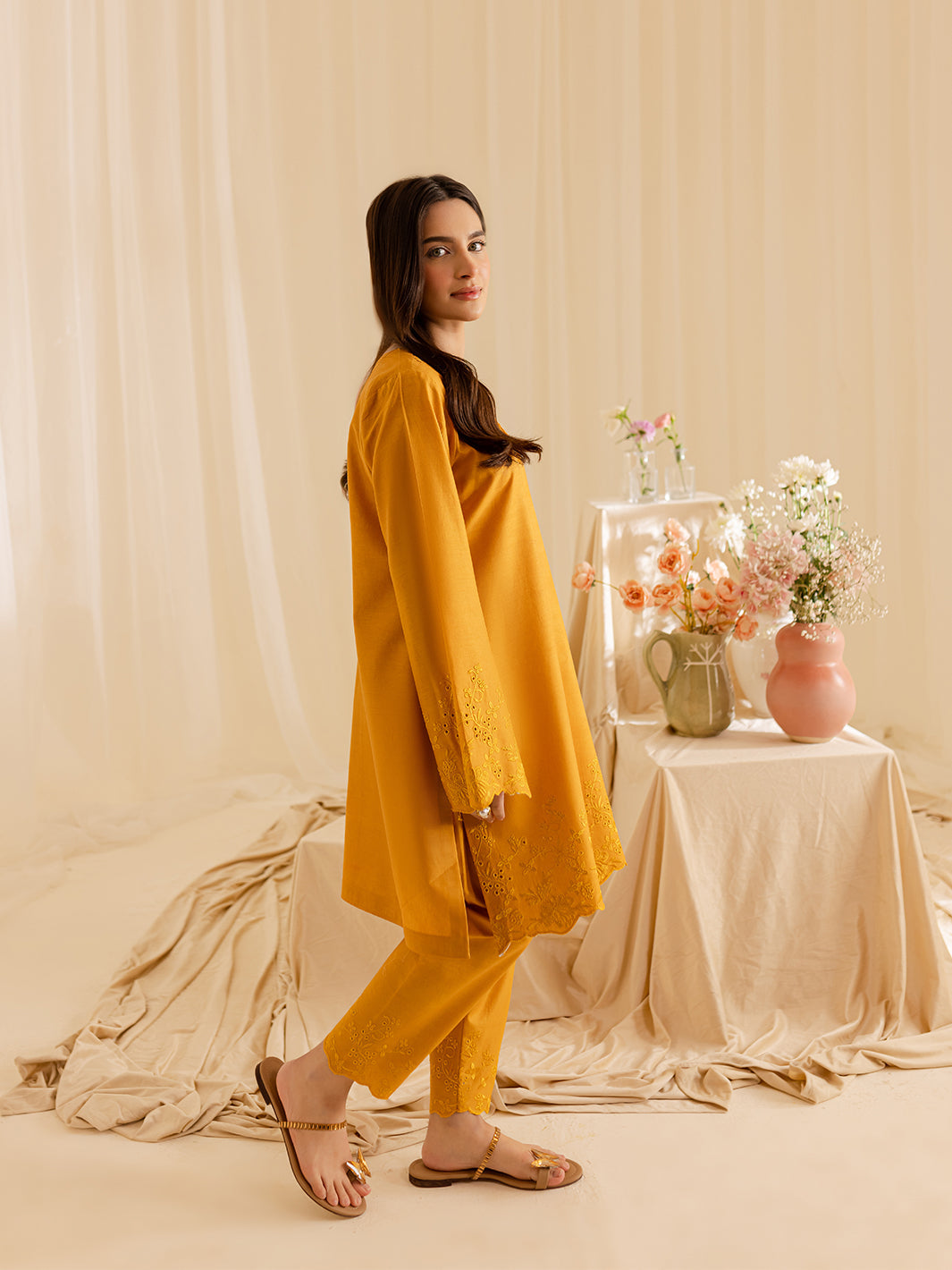 Mahnur | Petal Whispers Lawn Pret | Magnolia - Official Mahnur stockist in UK - Sakeena London