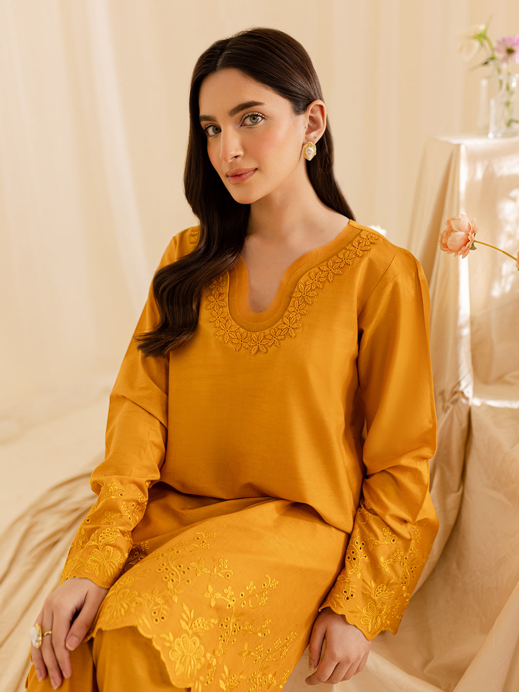 Mahnur | Petal Whispers Lawn Pret | Magnolia - Official Mahnur stockist in UK - Sakeena London