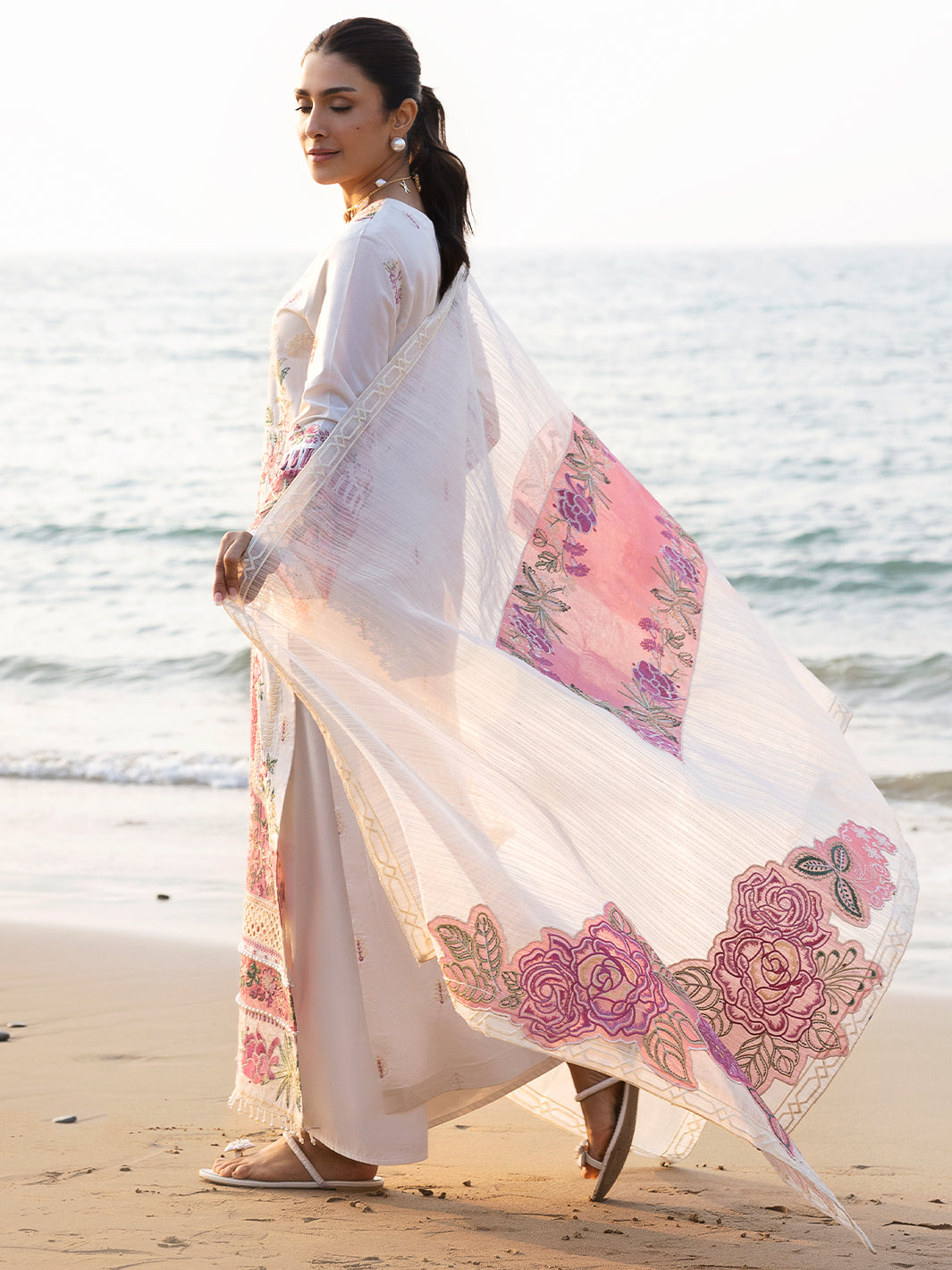 Mahnur | Sirena Luxury Lawn 25 | Magnolia - Official Mahnur stockist in UK - Sakeena London