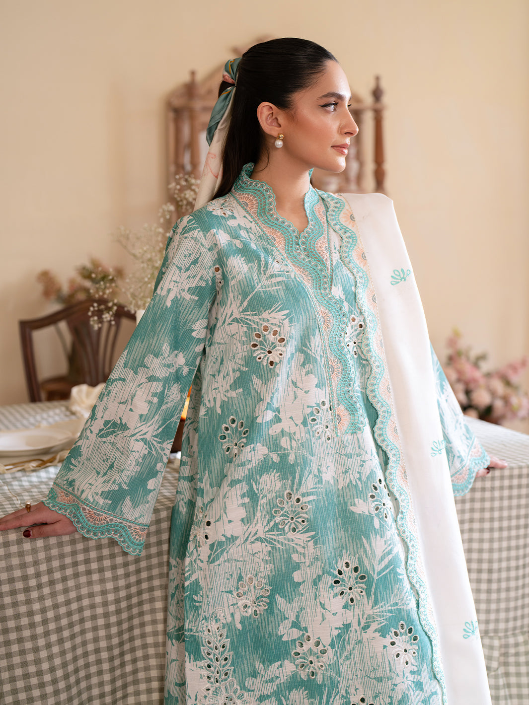 Mahnur | Leila Winter 24 | Azure - Official Mahnur stockist in UK - Sakeena London