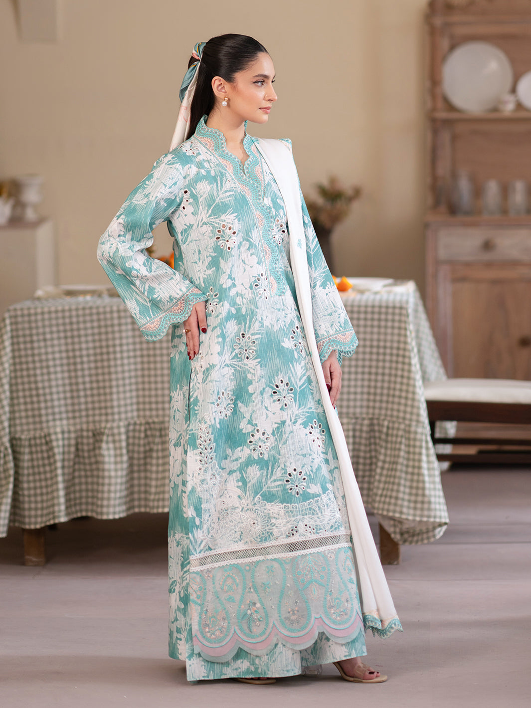 Mahnur | Leila Winter 24 | Azure - Official Mahnur stockist in UK - Sakeena London