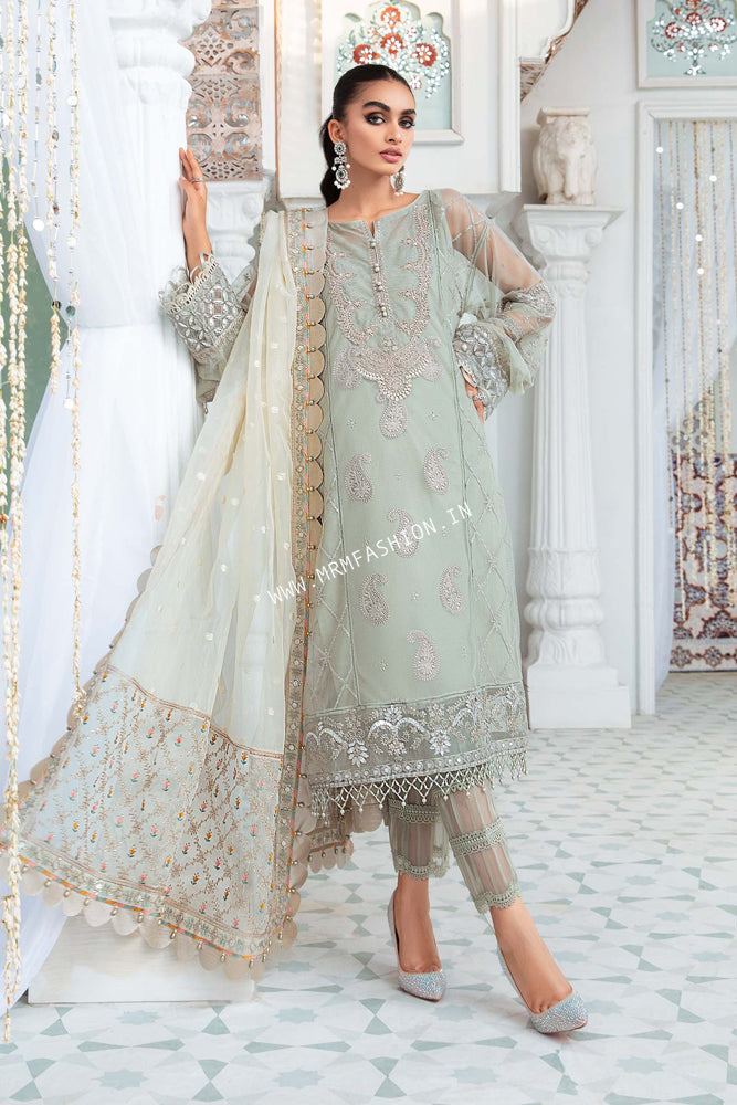 Maria B | Luxury Collection | EL-22-03-Pista Green - Official Maria B stockist in UK - Sakeena London