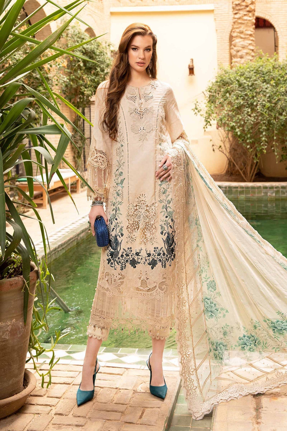 Maria B | Voyage a' Luxe Lawn | D-2414-B - Official Maria B stockist in UK - Sakeena London