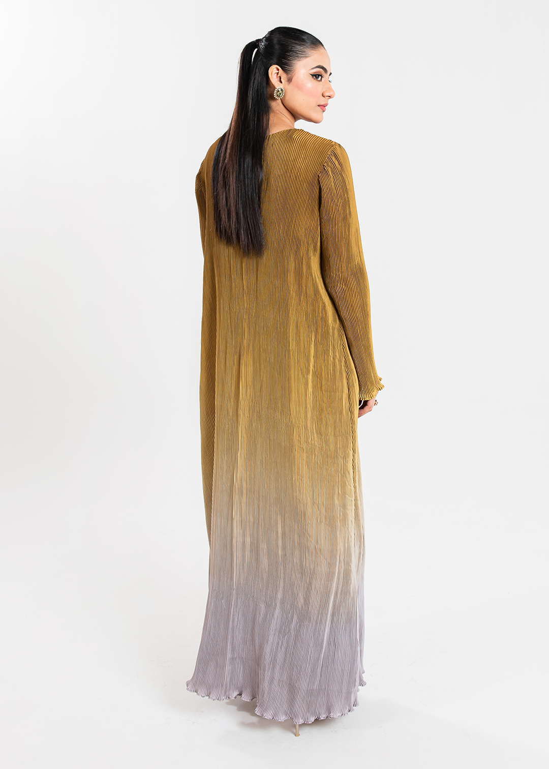 Maria Osama Khan | Claire Pleated Silk | Honeycomb - Official Maria Osama Khan stockist in UK - Sakeena London