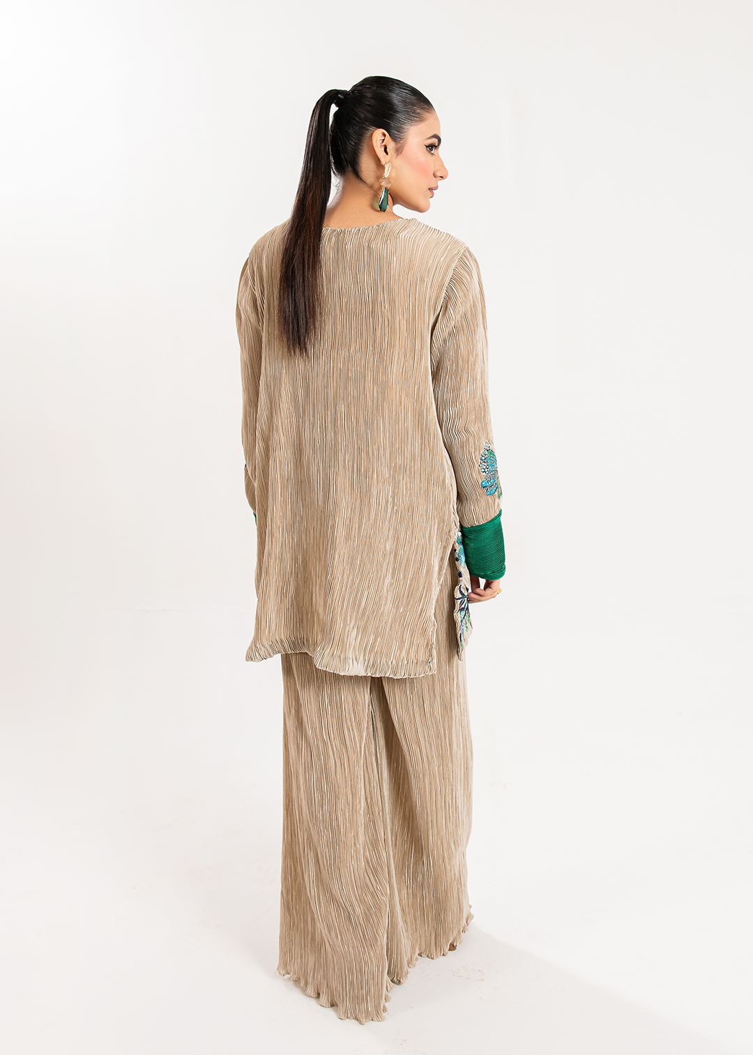 Maria Osama Khan | Claire Pleated Silk | Stardust - Official Maria Osama Khan stockist in UK - Sakeena London