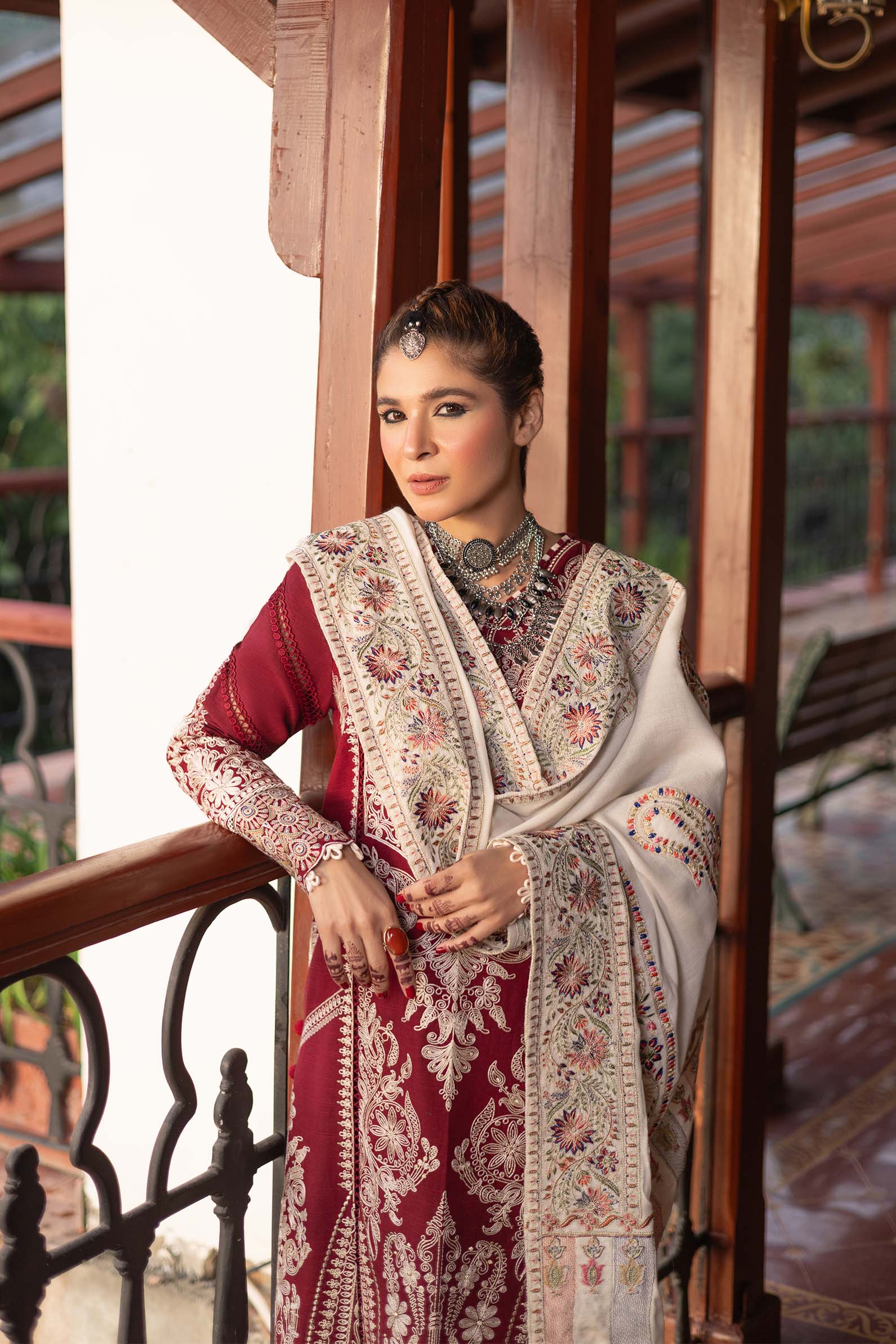 Maryam Hussain | Winter Shawl 2024 | Jade - Official Maryam Hussain stockist in UK - Sakeena London