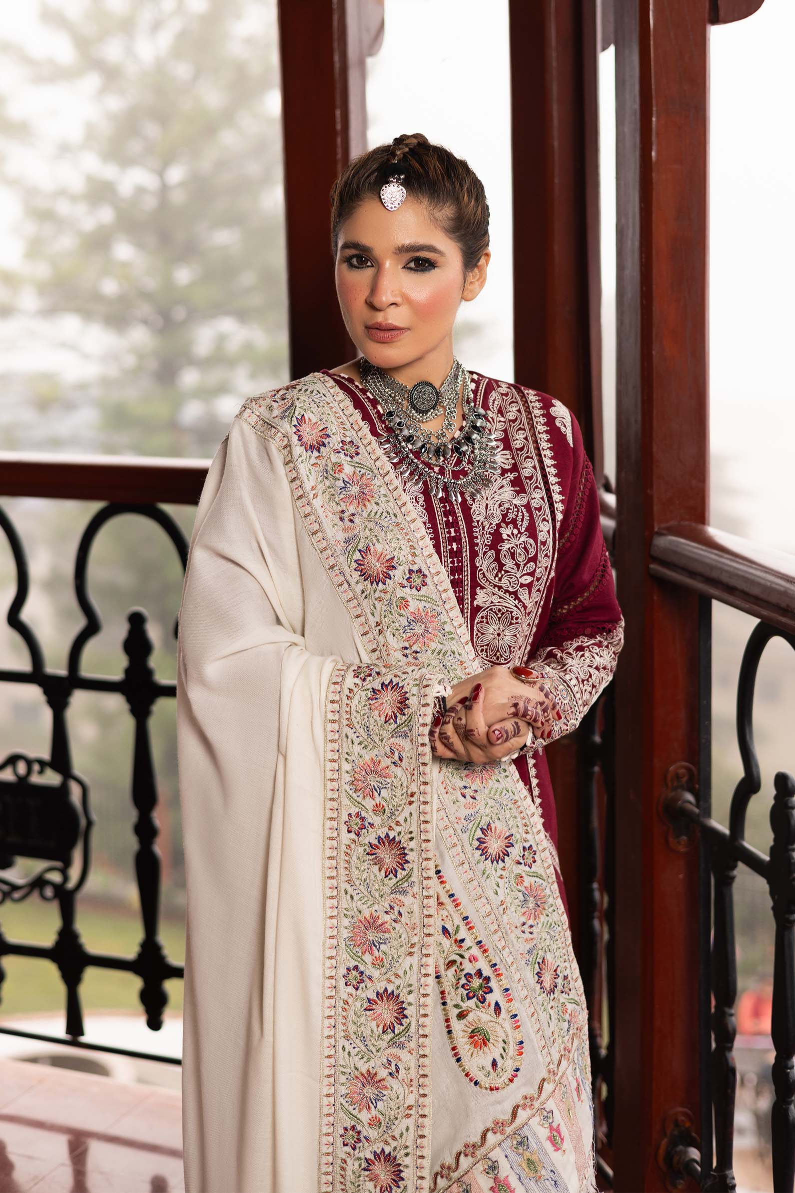 Maryam Hussain | Winter Shawl 2024 | Jade - Official Maryam Hussain stockist in UK - Sakeena London