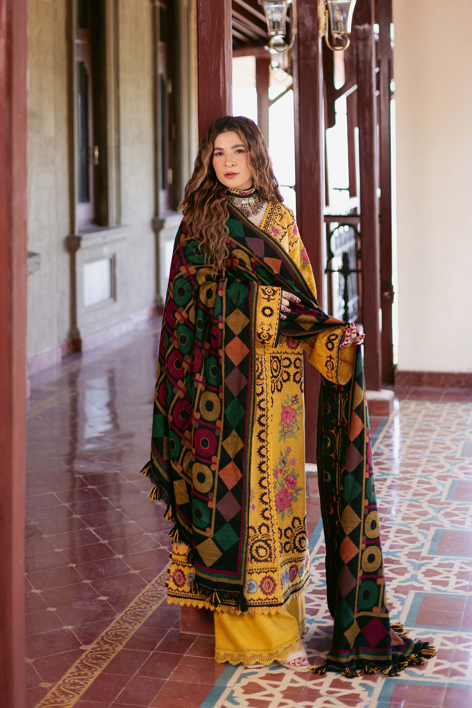 Maryam Hussain | Winter Shawl 2024 | Hazel - Official Maryam Hussain stockist in UK - Sakeena London
