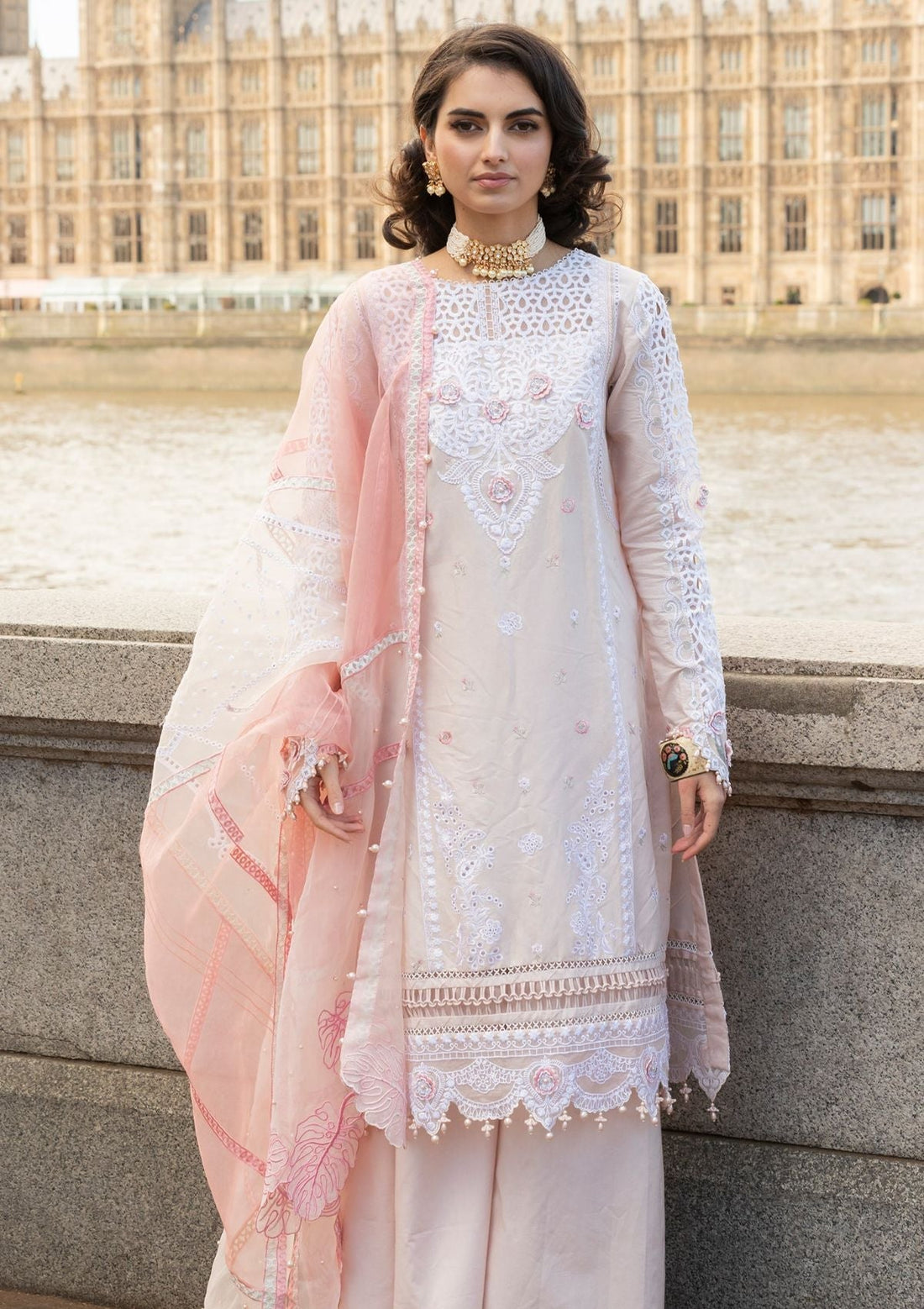 Meem | Luxury Eid Lawn 24 | MD-02 LIGHT PINK - Official Meem stockist in UK - Sakeena London