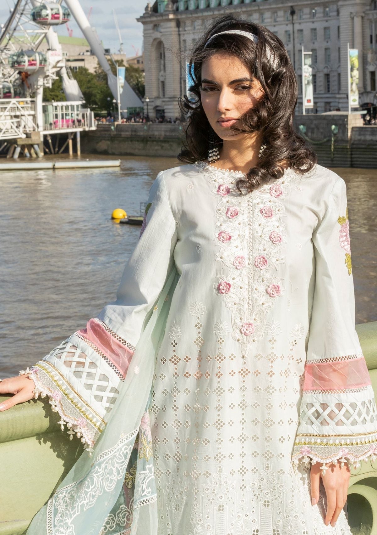 Meem | Luxury Eid Lawn 24 | MD-09 LIGHT BLUE - Official Meem stockist in UK - Sakeena London
