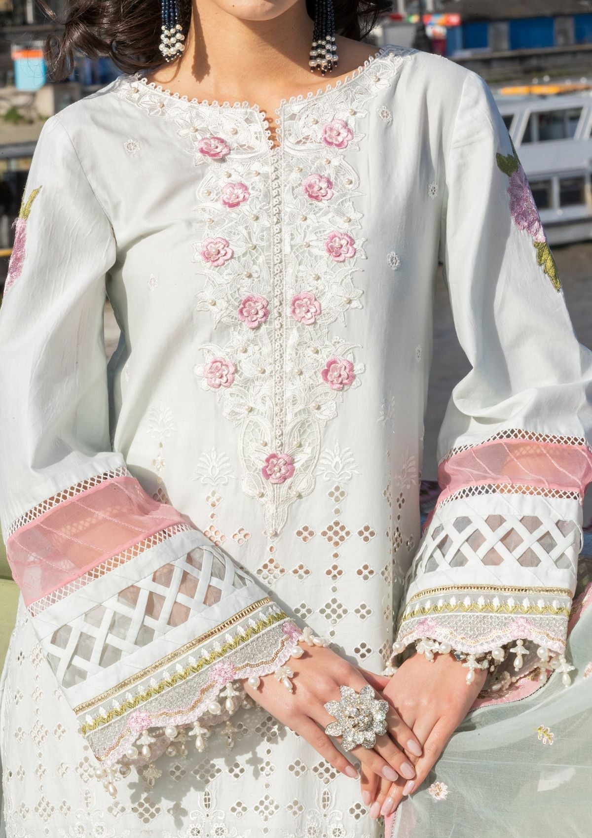 Meem | Luxury Eid Lawn 24 | MD-09 LIGHT BLUE - Official Meem stockist in UK - Sakeena London