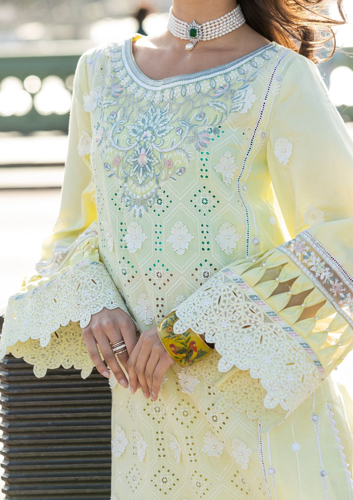 Meem | Luxury Eid Lawn 24 | MD-08 YELLOW - Official Meem stockist in UK - Sakeena London