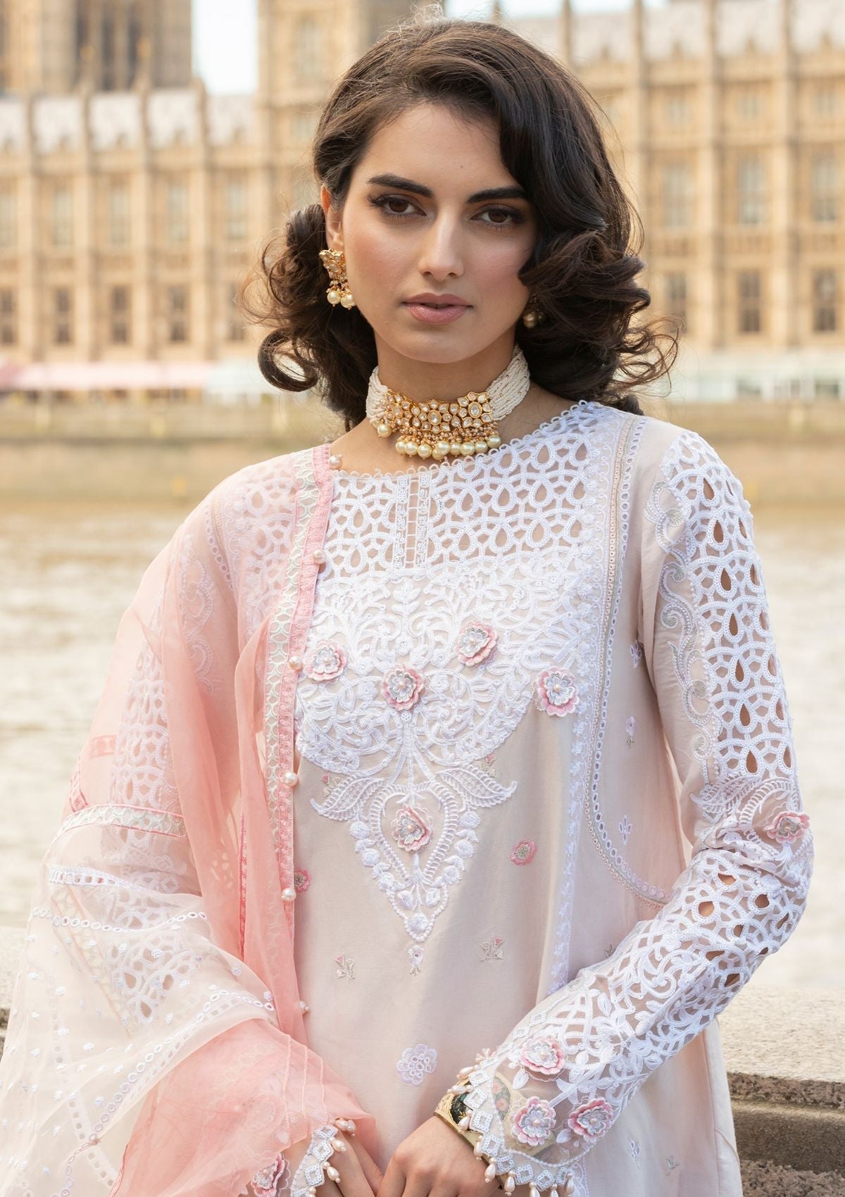Meem | Luxury Eid Lawn 24 | MD-02 LIGHT PINK - Official Meem stockist in UK - Sakeena London