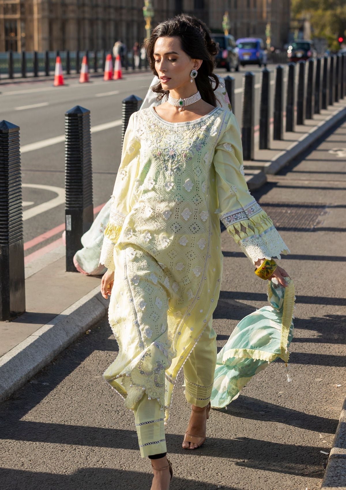 Meem | Luxury Eid Lawn 24 | MD-08 YELLOW - Official Meem stockist in UK - Sakeena London