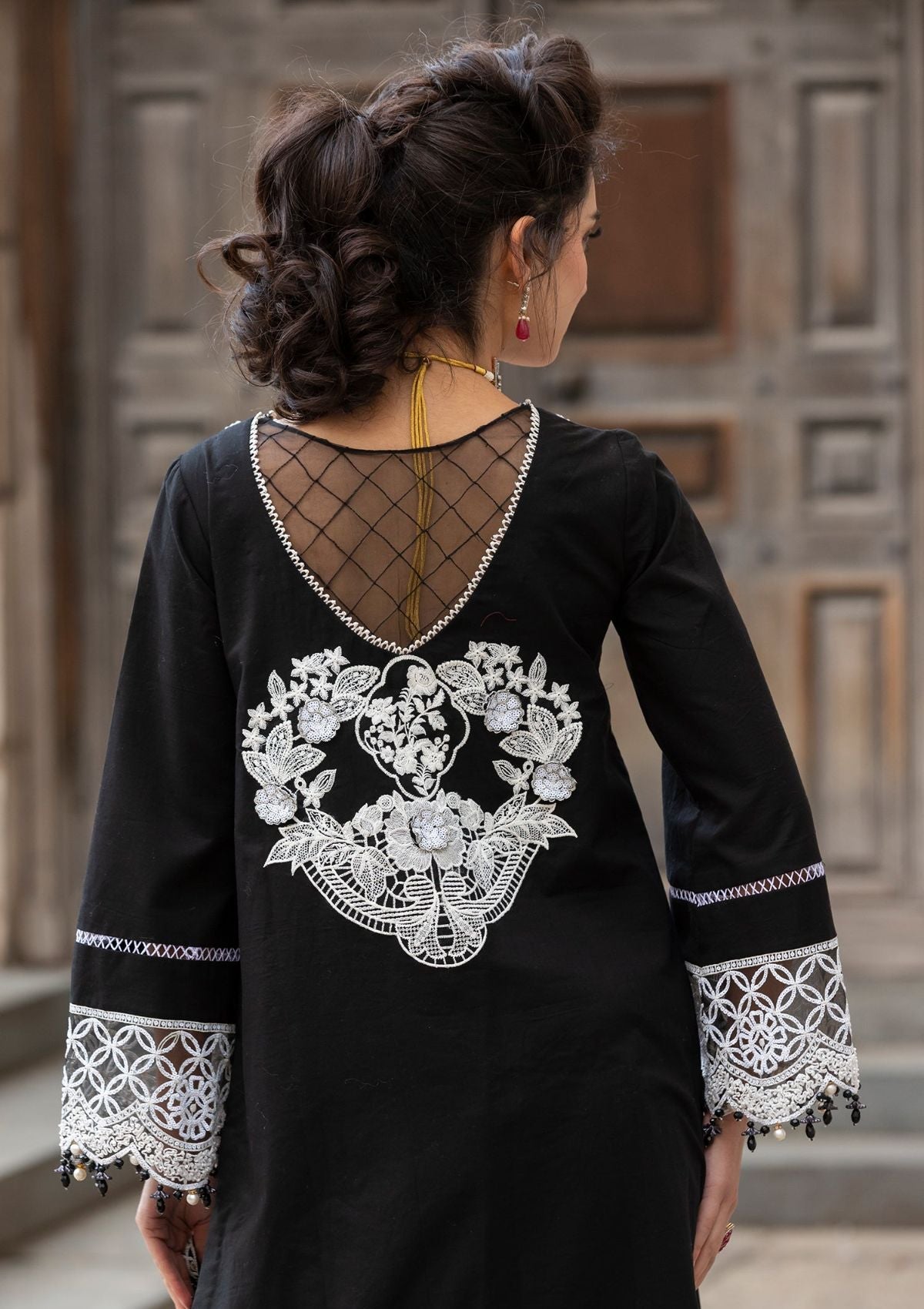 Meem | Luxury Eid Lawn 24 | MD-01 BLACK - Official Meem stockist in UK - Sakeena London