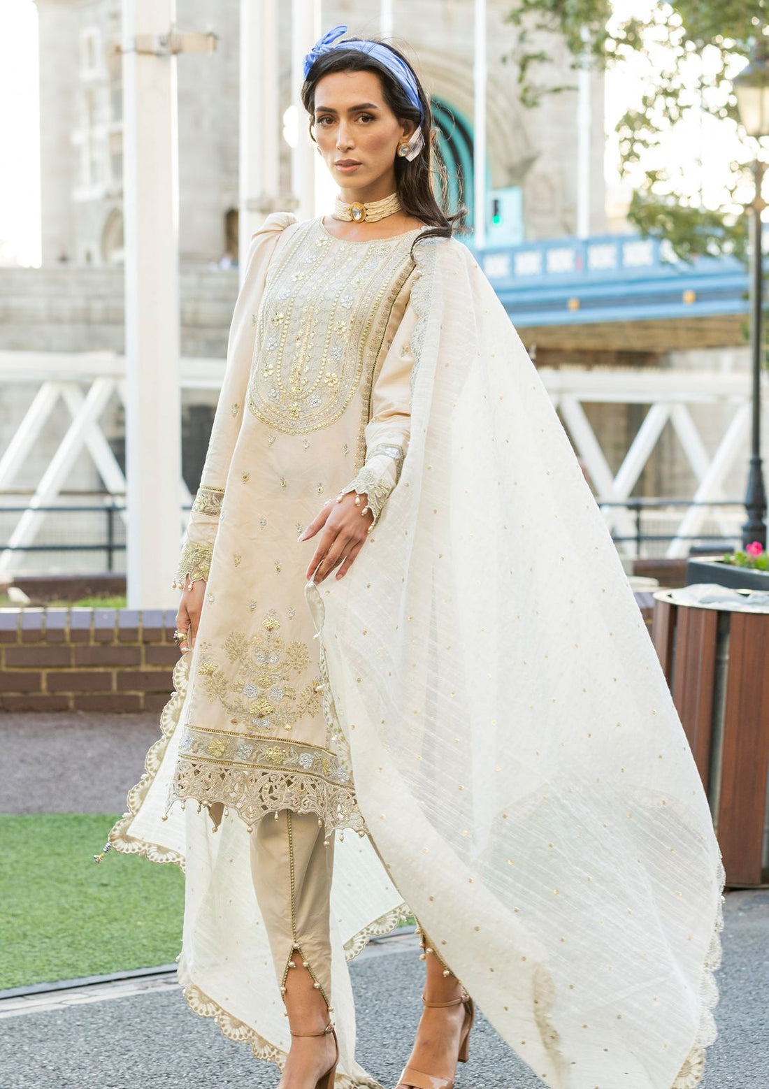 Meem | Luxury Eid Lawn 24 | MD-04 LIGHT SKIN - Official Meem stockist in UK - Sakeena London