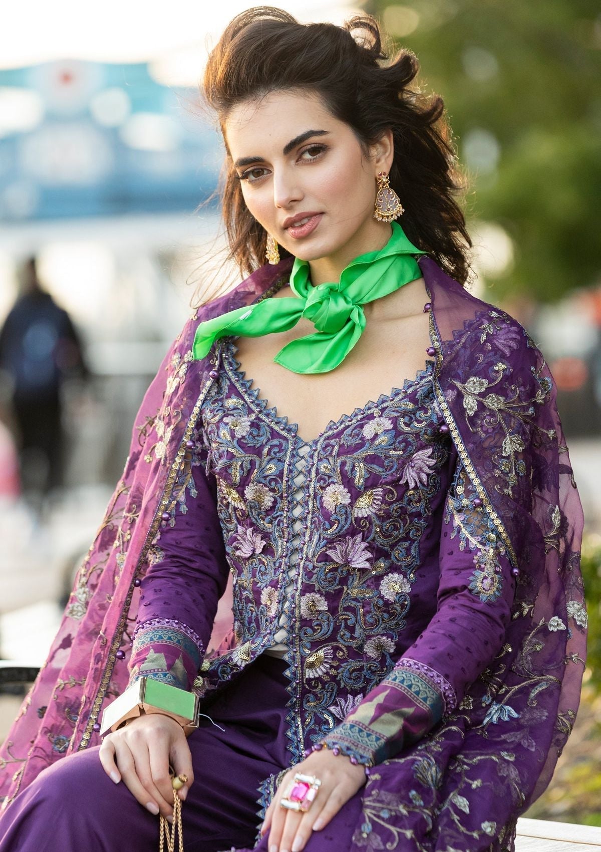 Meem | Luxury Eid Lawn 24 | MD-06 PURPLE - Official Meem stockist in UK - Sakeena London