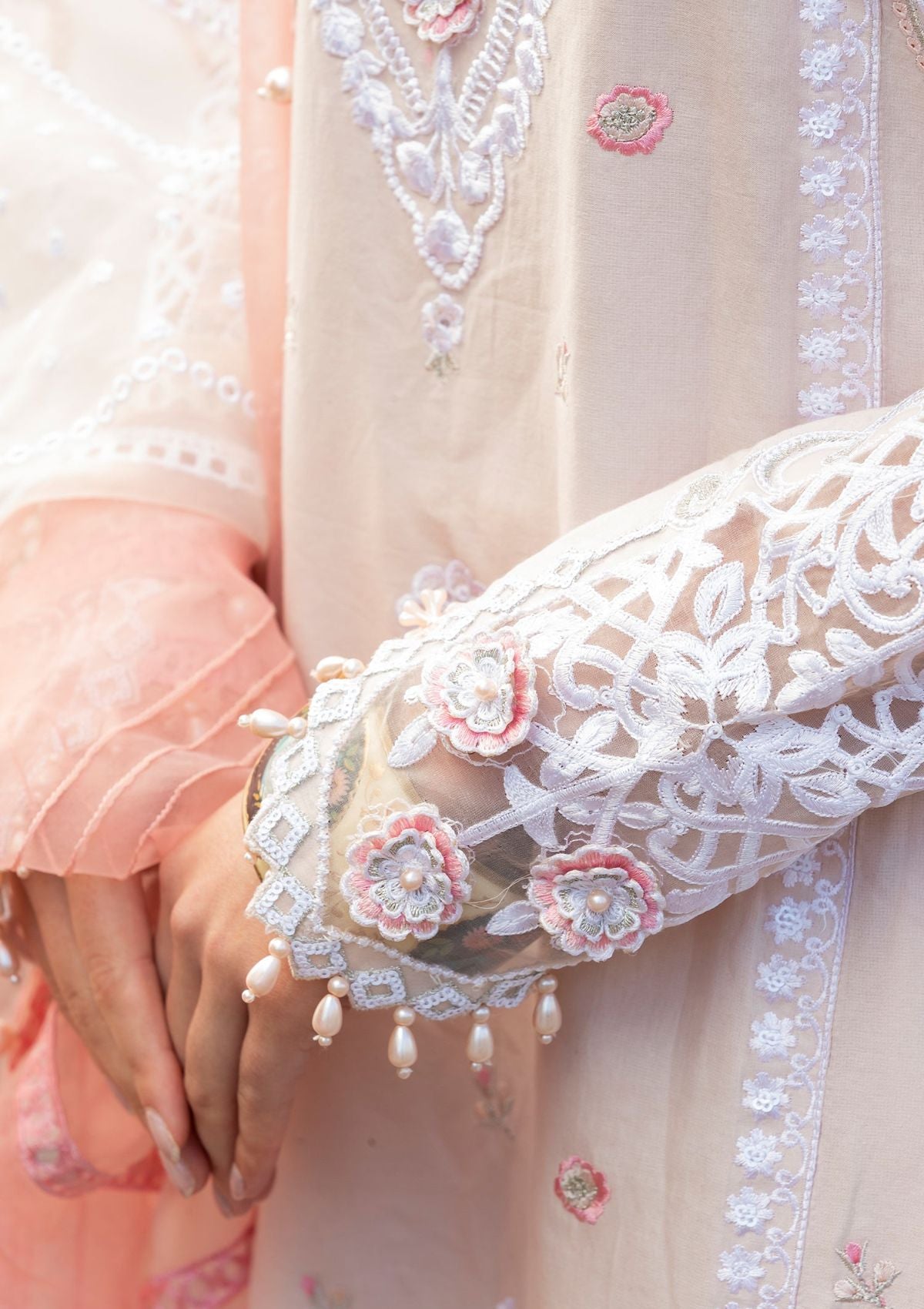 Meem | Luxury Eid Lawn 24 | MD-02 LIGHT PINK - Official Meem stockist in UK - Sakeena London