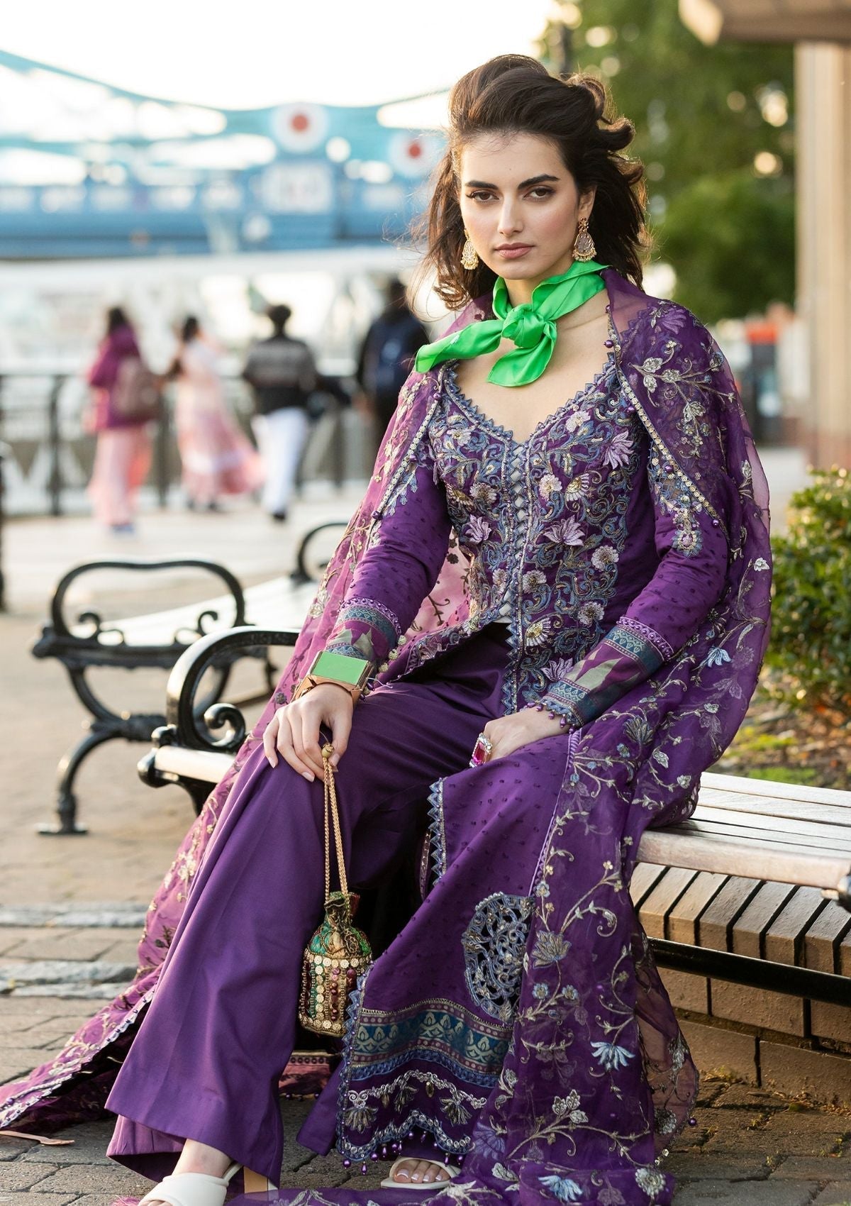 Meem | Luxury Eid Lawn 24 | MD-06 PURPLE - Official Meem stockist in UK - Sakeena London