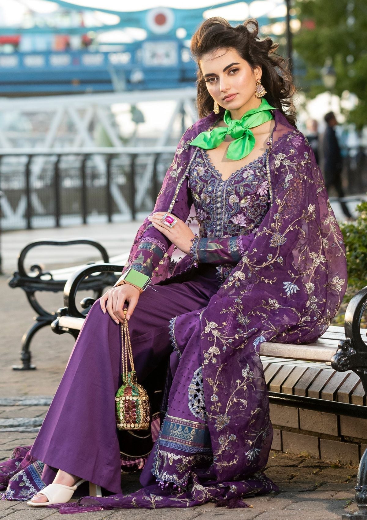 Meem | Luxury Eid Lawn 24 | MD-06 PURPLE - Official Meem stockist in UK - Sakeena London