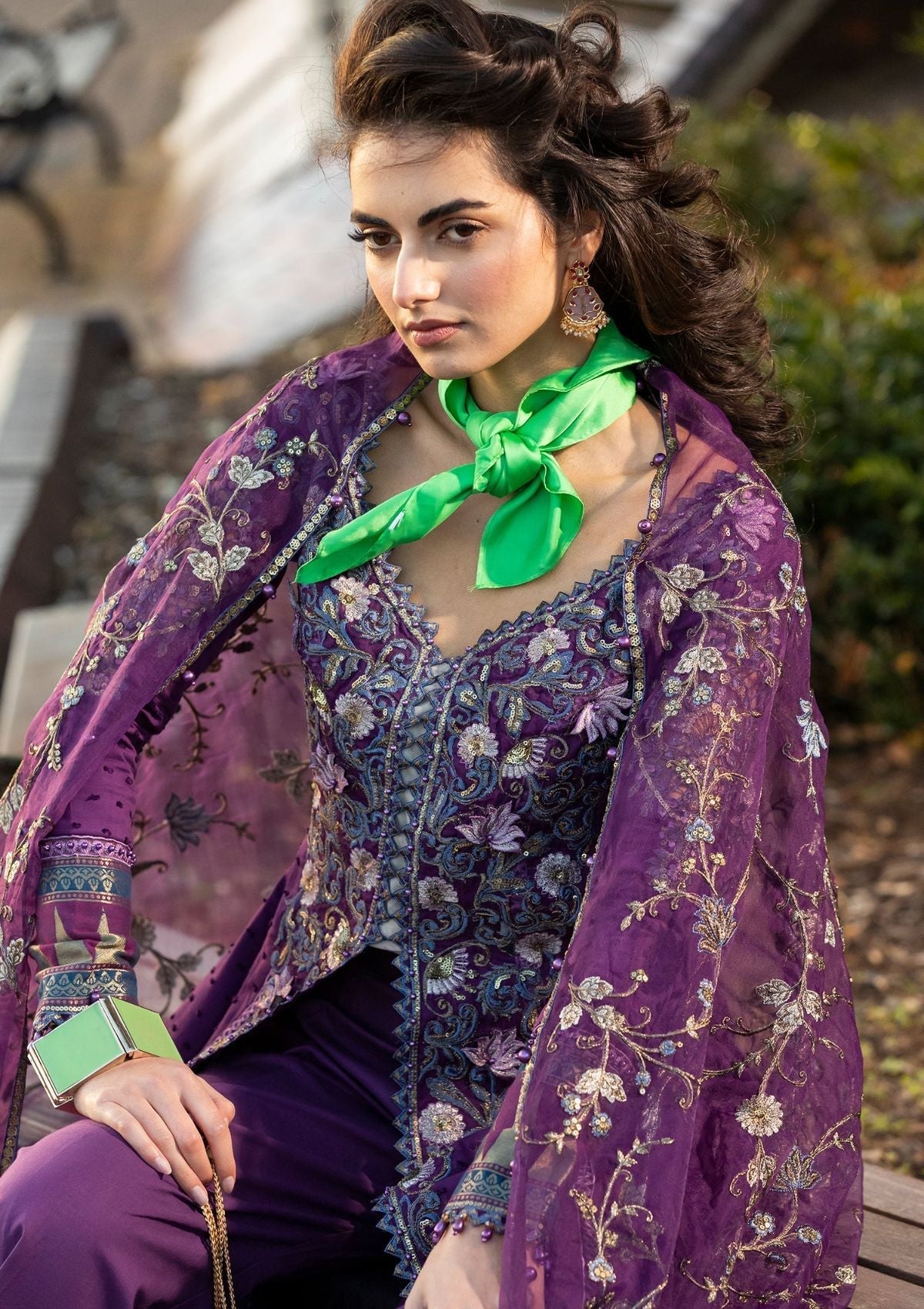 Meem | Luxury Eid Lawn 24 | MD-06 PURPLE - Official Meem stockist in UK - Sakeena London