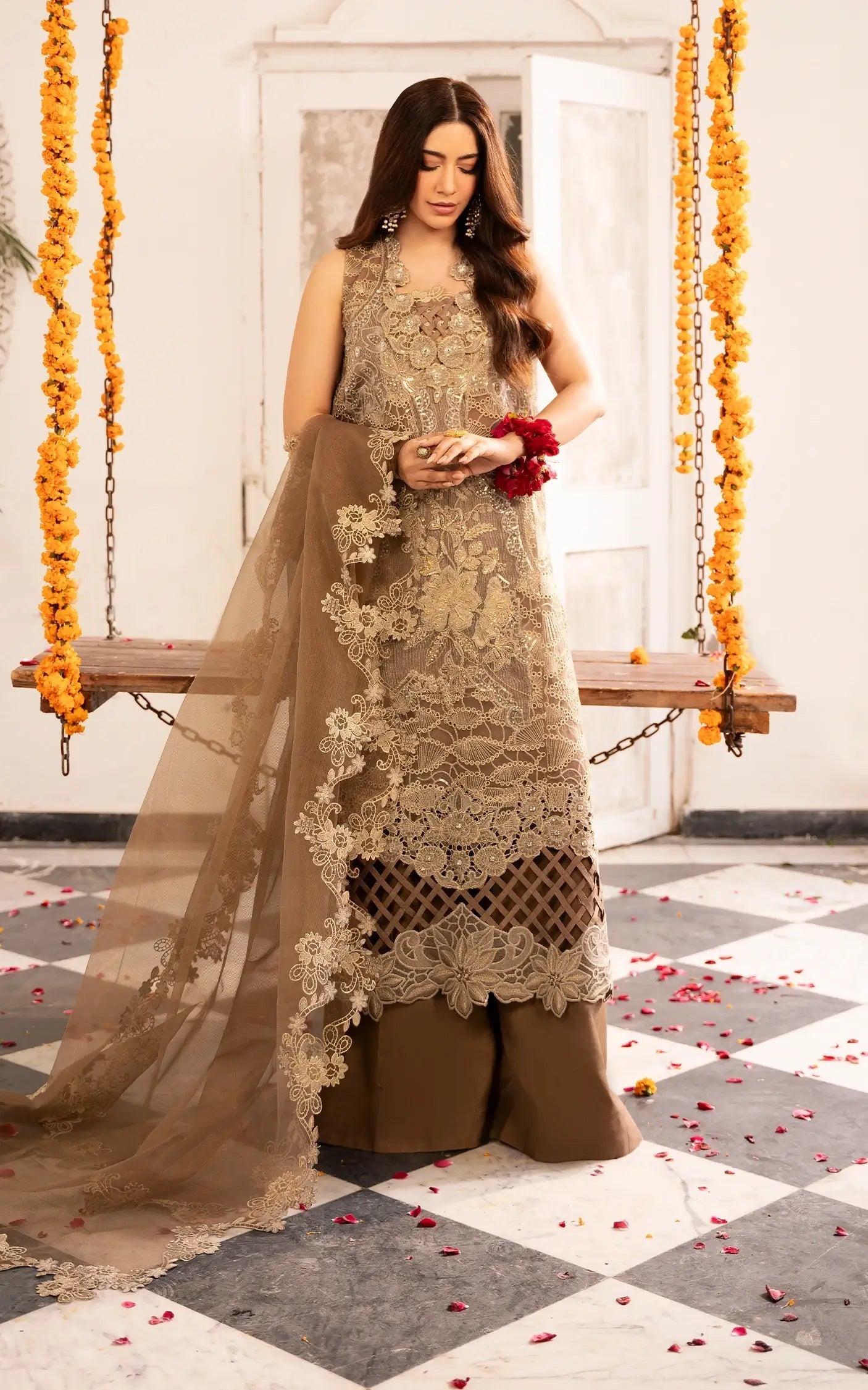 Asifa and Nabeel | Sunehri Eid 25 | Mehrunisa-(SEF25-07) - Official Asifa and Nabeel stockist in UK - Sakeena London
