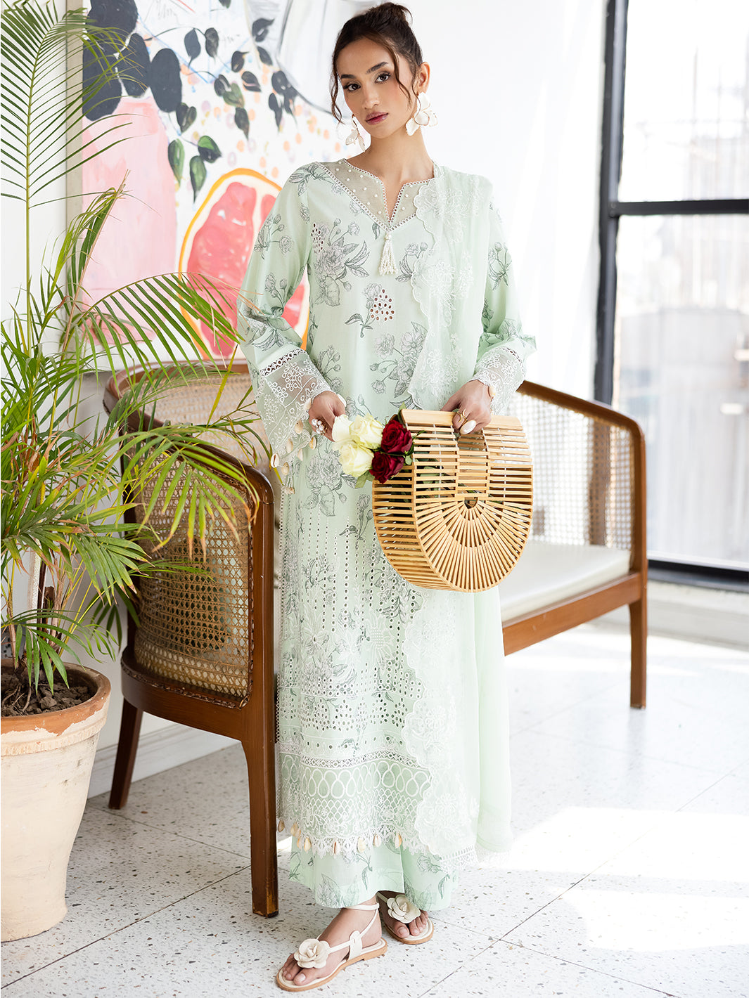 Mahnur | After Hours Luxury Lawn 25 | Mint Mirage - Official Mahnur stockist in UK - Sakeena London