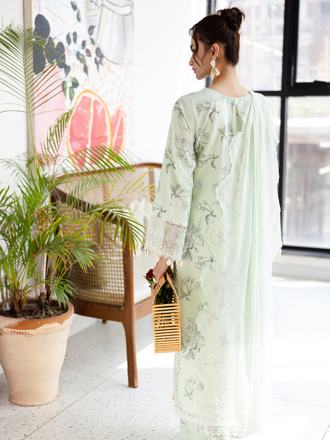 Mahnur | After Hours Luxury Lawn 25 | Mint Mirage - Official Mahnur stockist in UK - Sakeena London
