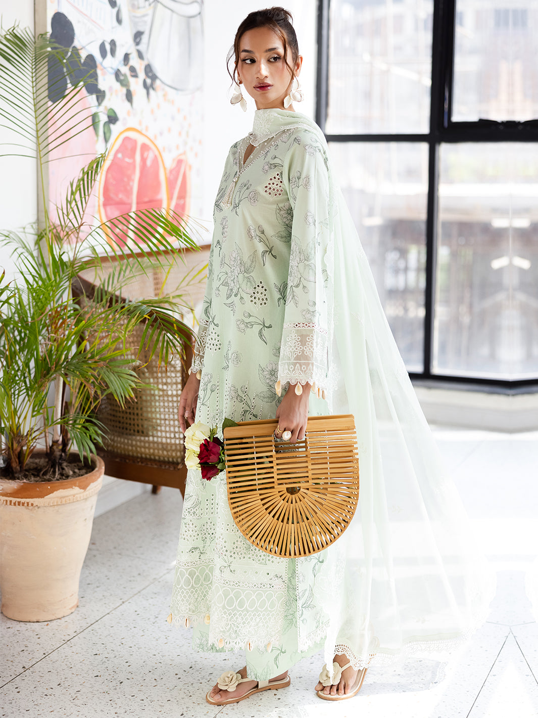 Mahnur | After Hours Luxury Lawn 25 | Mint Mirage - Official Mahnur stockist in UK - Sakeena London