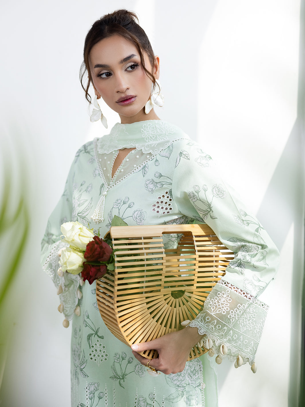 Mahnur | After Hours Luxury Lawn 25 | Mint Mirage - Official Mahnur stockist in UK - Sakeena London