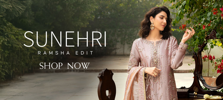 Woman in a pink embroidered outfit with 'Sunehri' branding and 'Ramsha Edit' text.1621243260e1af0c20-1
