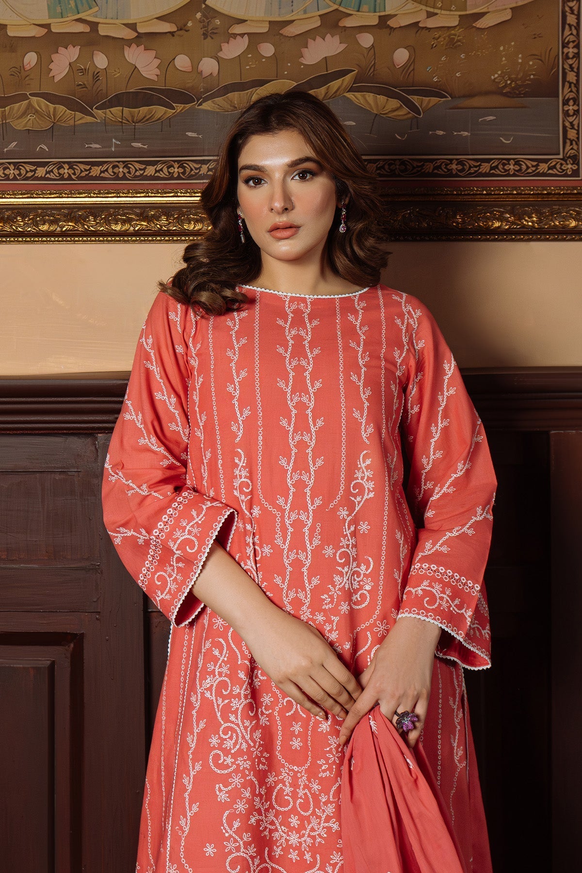 Sahar | Festive Edit Ready to Wear | Gilded Coral - RTW - Official Sahar stockist in UK - Sakeena London